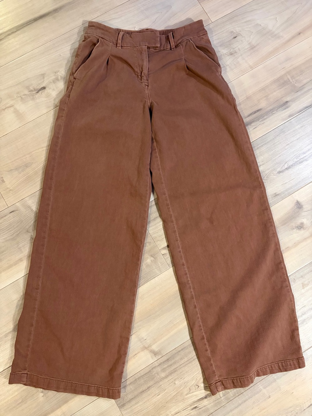 American Eagle Outfitters Wide-Leg Trouser Pants - Rust